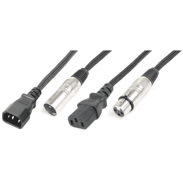 Cabo (2 em 1) Canon Macho - Canon Femea c/ Alimentação Tripolar IEC (15 mts) - Power Dynamics Connex 