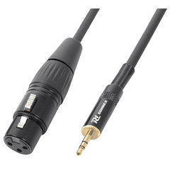 Cabo Canon Femea - Jack 3,5mm Macho Stéreo (50cm) - Power Dynamics CONNEX