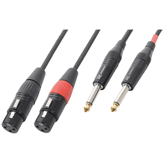 Cabo 2x Jack 6,3mm Macho Mono - Canon Femea (1,5 mts) - POWER DYNAMICS CONNEX