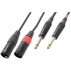 Cabo 2x Jack 6,3mm Macho Mono - 2x Canon Macho (6 mts) - POWER DYNAMICS CONNEX