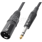 Cabo Jack 6,3mm Macho Stereo - Canon Macho Balanceado (3 mts) - POWER DYNAMICS CONNEX 1