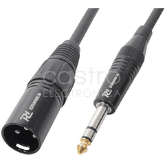 Cabo Jack 6,3mm Macho Stereo - Canon Macho Balanceado (3 mts) - POWER DYNAMICS CONNEX