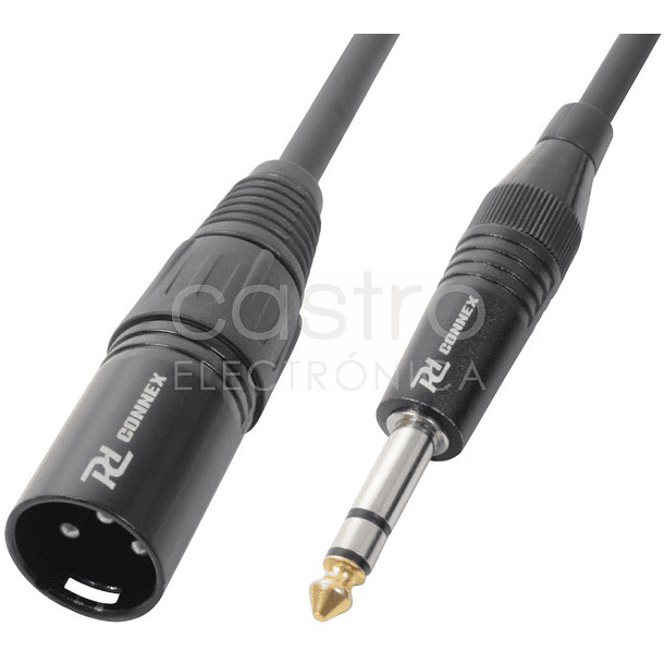 Cabo Jack 6,3mm Macho Stereo - Canon Macho Balanceado (3 mts) - POWER DYNAMICS CONNEX 1