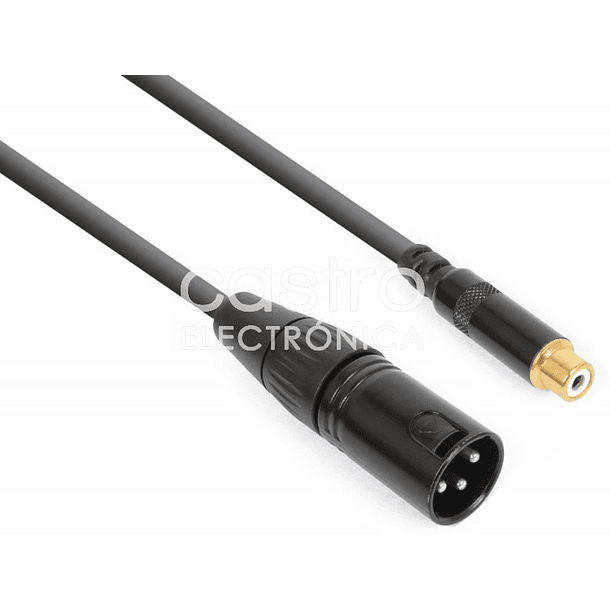 Cabo Adaptador Canon Macho - RCA Femea (15cm) - POWER DYNAMICS CONNEX 