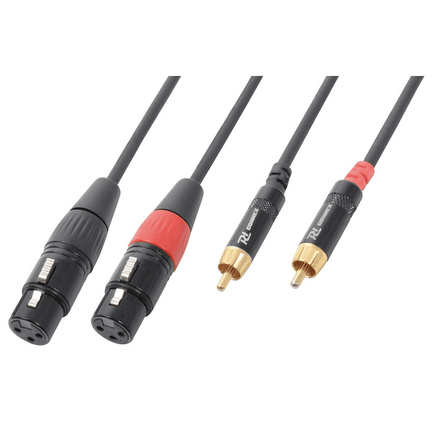 Cabo 2x Canon Fêmea - 2x RCA Macho (6 mts) - Power Dynamics CONNEX 