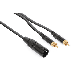 Cabo Canon Macho - 2x RCA Macho (1,5 mts) - POWER DYNAMICS CONNEX