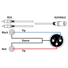 Cabo Canon Macho - 2x RCA Macho (1,5 mts) - POWER DYNAMICS CONNEX 2
