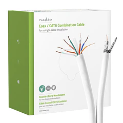 Bobine Cabo Duplo Coaxial RG58 / CAT6 (10 mts) - NEDIS