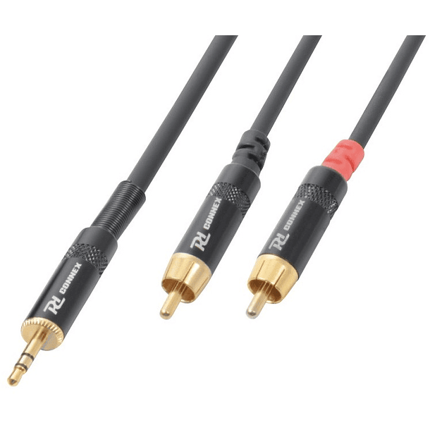Cabo Jack 3,5mm Macho Stereo + 2 RCA Macho (1,5 mts) - POWER DYNAMICS CONNEX 