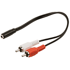 Cabo 2 RCA Macho - Jack 3,5mm Stereo Femea (20cm) - GOOBAY 1