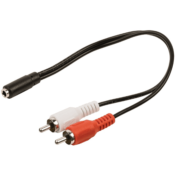 Cabo 2 RCA Macho - Jack 3,5mm Stereo Femea (20cm) - GOOBAY 1
