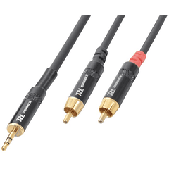 Cabo Jack 3,5mm Macho Stereo + 2 RCA Macho (3 mts) - POWER DYNAMICS CONNEX