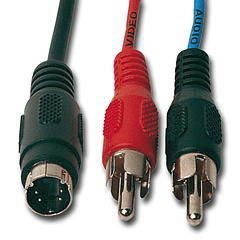 Cabo S-Video Macho -> 2 RCA Macho (5 mts)