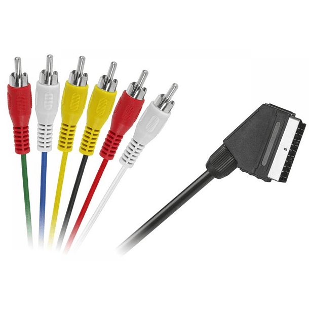 Cabo SCART 21 Pinos + 6 RCA Macho (1,2 mts) 