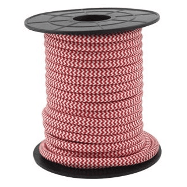 Bobine Cabo Eléctrico Têxtil 2x 0,75mm Vermelho/Branco (10 mts) - GSC 