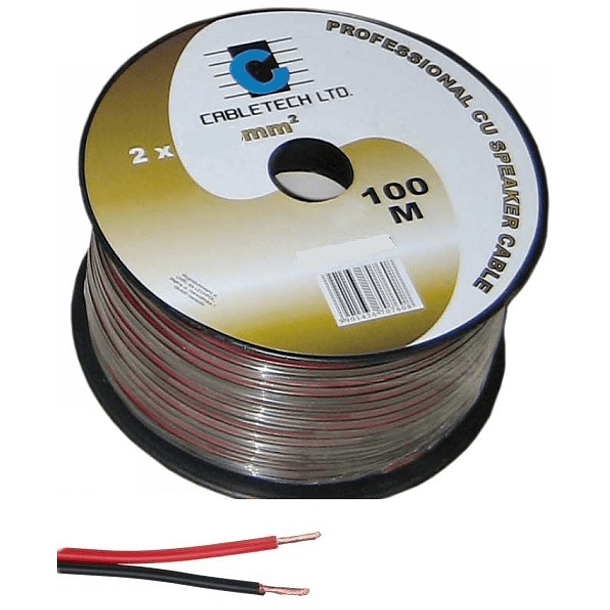 Bobine Cabo de Coluna (COBRE-QUALIDADE) 2x 0,20mm (100 mts) - Cabletech 