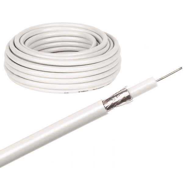 Rolo Cabo Coaxial RG6 Branco (25 mts) - DAXIS 