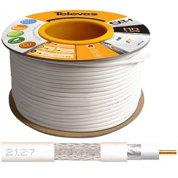Bobine Cabo Coaxial ITED CXT1 Ø6mm (100 mts) - TELEVES