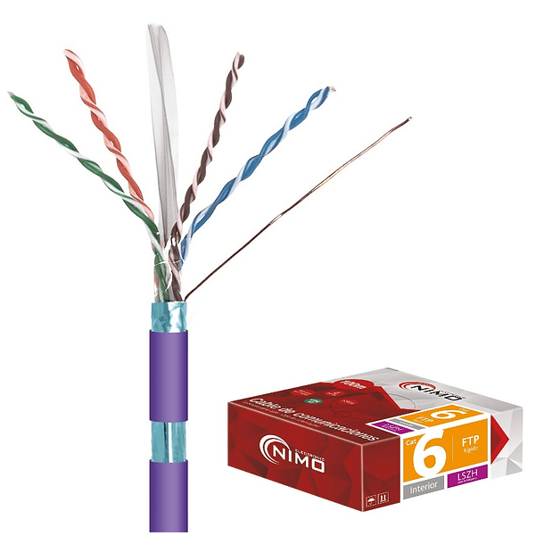 Bobine Cabo de Rede FTP Cat6 Rigido (100 mts) - NIMO 
