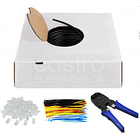 Bobine 100 mts Cabo UTP CAT6 c/ Acessórios (100 Fichas RJ45, Abraçadeiras Fivela e Alicate Cravar) 1