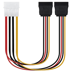 Cabo de Alimentação Interno MOLEX 4pin/M-2xSATA/F (20cm) - Nanocable