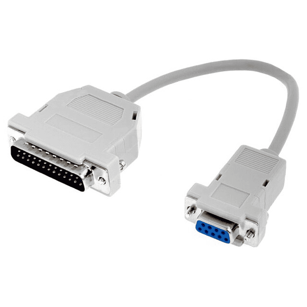 Cabo Adaptador (D-Sub) 25 Pinos Macho - Série (D-Sub) 9 Pinos Fêmea (25cm) 