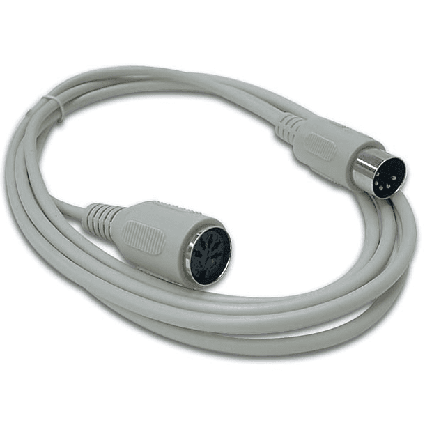 Cabo Extensão Teclado 5 Pin (DIN) Macho - 5 Pin (DIN) Femea - 2 mts 
