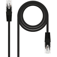 Cabo de Rede RJ45 Cat6 UTP AWG24 Preto (25cm) - Nanocable