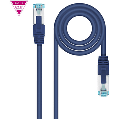 Cabo de Rede RJ45 Cat7 S-FTP AWG26 Azul (1 metro) - Nanocable