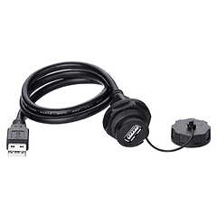 Cabo USB 2.0 c/ Tomada Macho » Fêmea IP65 (1 metro)