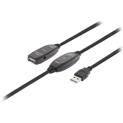 Cabo Extensão c/ Amplificador USB A Macho - USB A Femea (30 mts)