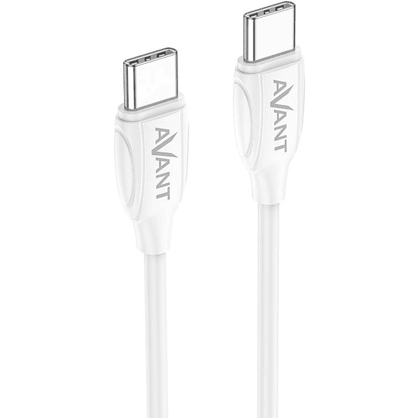 Cabo USB Type-C Macho - USB Type-C Macho Branco (1 metro) - AVANT 1