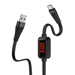 Cabo USB Macho - USB C Macho S4 c/ Ecrã (Preto) 1,20 mts - HOCO