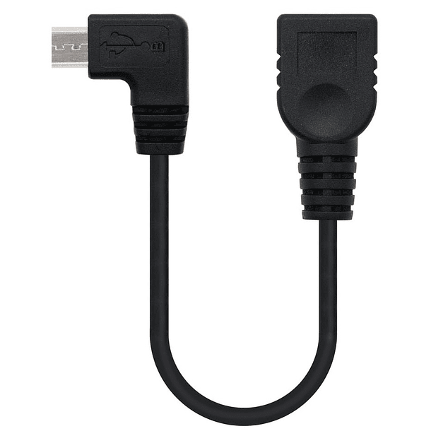 Cabo Adaptador OTG Micro-USB B Macho 90º - USB A Fêmea (15cm) - Nanocable 1