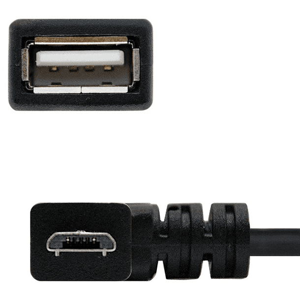Cabo Adaptador OTG Micro-USB B Macho 90º - USB A Fêmea (15cm) - Nanocable 2