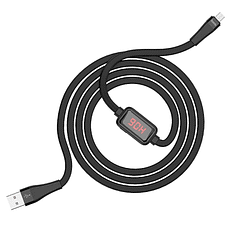 Cabo USB Macho - Micro USB Macho S4 c/ Ecrã (Preto) 1,20 mts - HOCO