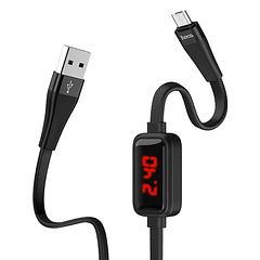 Cabo USB Macho - Micro USB Macho S4 c/ Ecrã (Preto) 1,20 mts - HOCO