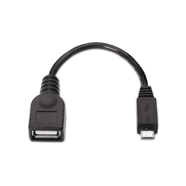 Cabo OTG USB Fêmea - Micro USB Macho Preto (15cm) - AISENS 2