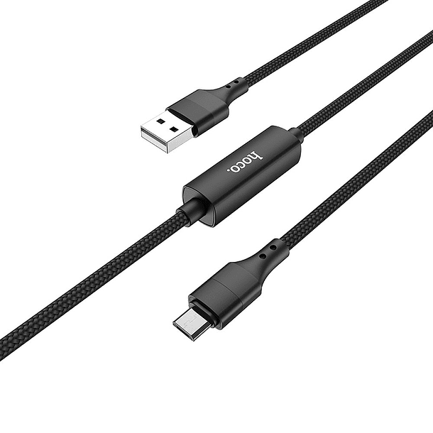 Cabo USB Macho - Micro USB Macho S13 c/ Ecrã (Preto) 1,20 mts - HOCO 1