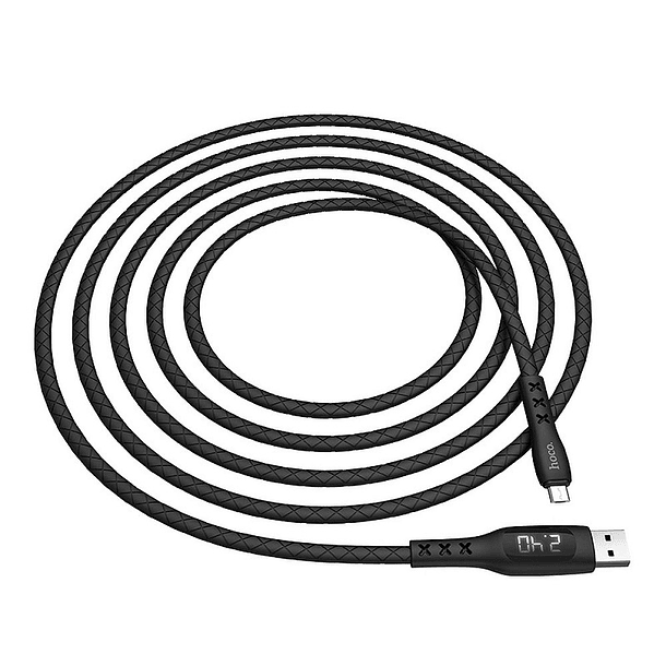 Cabo USB Macho - Micro USB Macho S6 c/ Ecrã (Preto) 1,20 mts - HOCO 1