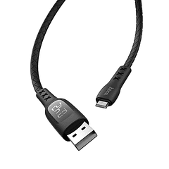 Cabo USB Macho - Micro USB Macho S6 c/ Ecrã (Preto) 1,20 mts - HOCO