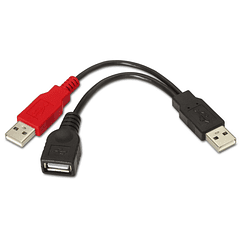 Cabo USB A Macho - USB A Macho/Fêmea (15cm) - AISENS