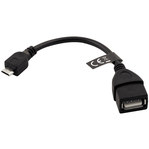 Cabo Adaptador USB A Femea -> micro USB B Macho (OTG) - 20cm 1