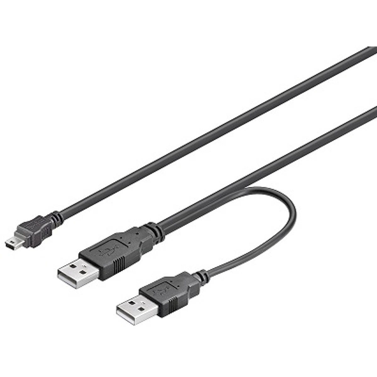 Cabo USB Duplo p/ Mini USB 5 Pinos (1 metro) - GOOBAY