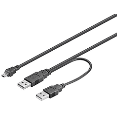 Cabo USB Duplo p/ Mini USB 5 Pinos (1 metro) - GOOBAY