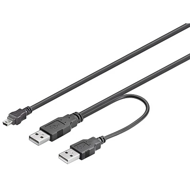 Cabo USB Duplo p/ Mini USB 5 Pinos (1 metro) - GOOBAY 