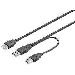 Cabo USB Duplo p/ USB Femea (30cm)