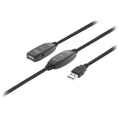 Cabo Extensão c/ Amplificador USB A Macho - USB A Femea (25 mts)