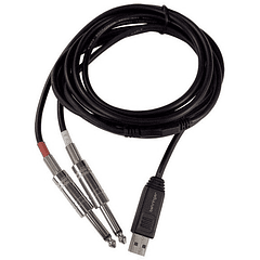 Cabo Interface USB - 2x Jack 6,3mm Macho Mono - Behringer