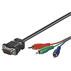 Cabo VGA - 3 RCA Macho (RGB) - 2 mts 1